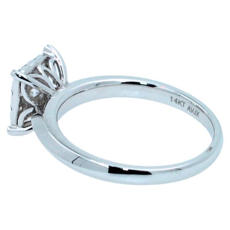 0.50 Carats Diamond Square Halo Round Pave Engagement Cocktail White Gold Ring 2