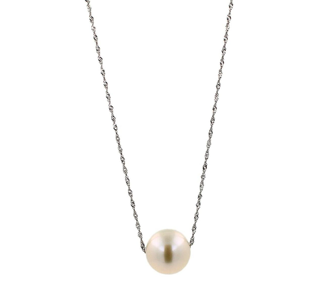 14 Karat White Gold White Pearl Layer Dainty Classic Beautiful Pearls Timeless U
