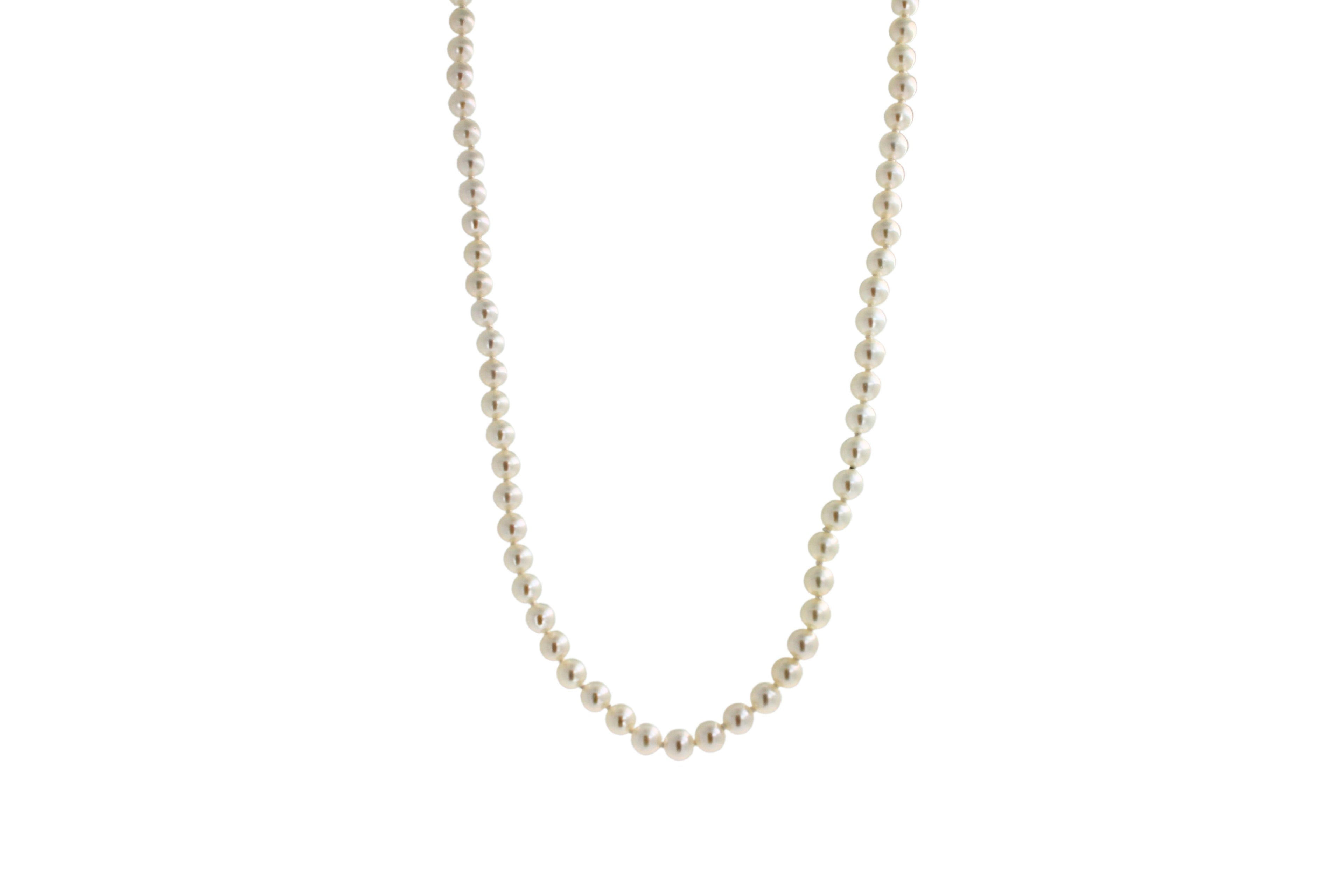 14 Karat Yellow Gold White Akoya Pearl Bead Layer Dainty Classic Choker Necklace