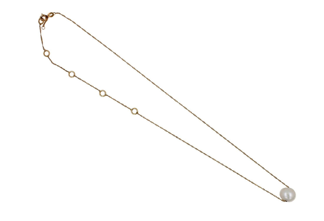 14 Karat Yellow Gold White Pearl Layer Dainty Classic Beautiful Pearls Timeless