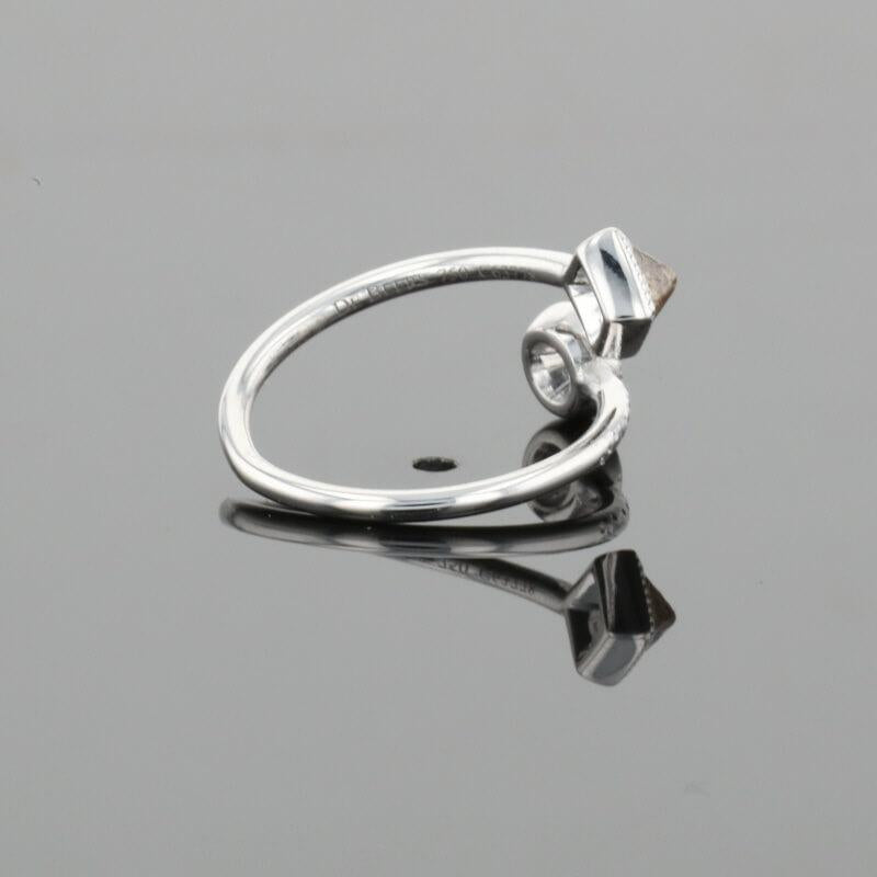 De Beers Talisman Polished & Brown Rough Natural Diamonds 18K White Gold Ring