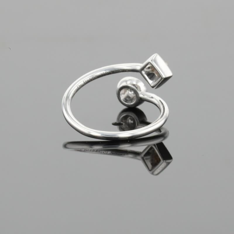De Beers Talisman Polished & Brown Rough Natural Diamonds 18K White Gold Ring