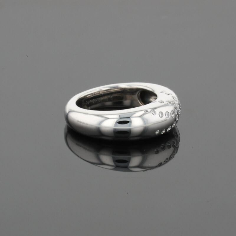 Chaumet Anneau Diamonds 18K White Gold Flush Set Band Ring