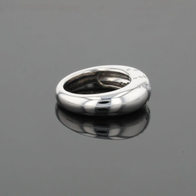 Chaumet Anneau Diamonds 18K White Gold Flush Set Band Ring