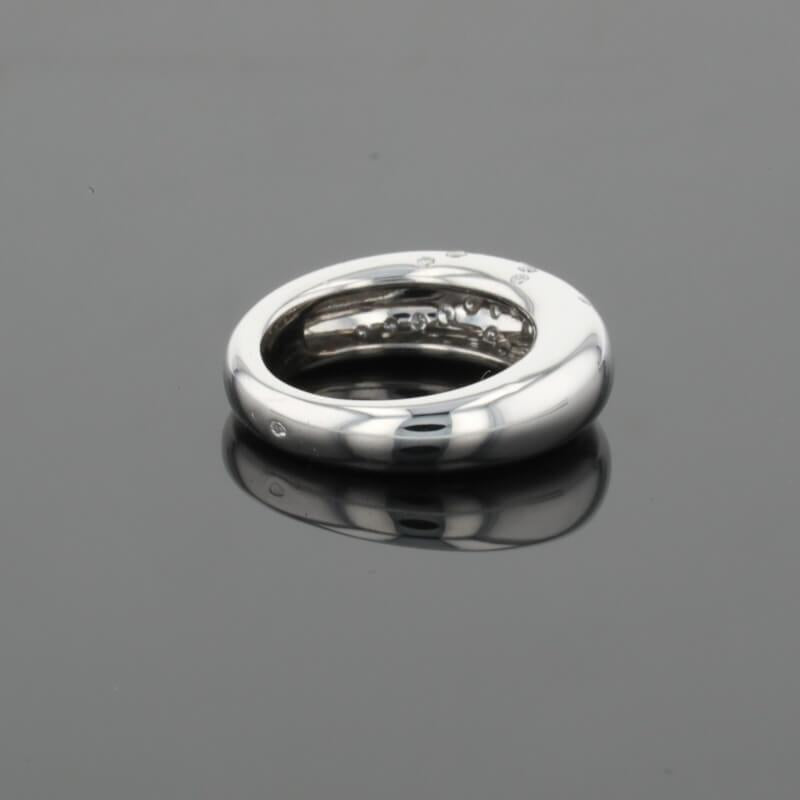 Chaumet Anneau Diamonds 18K White Gold Flush Set Band Ring