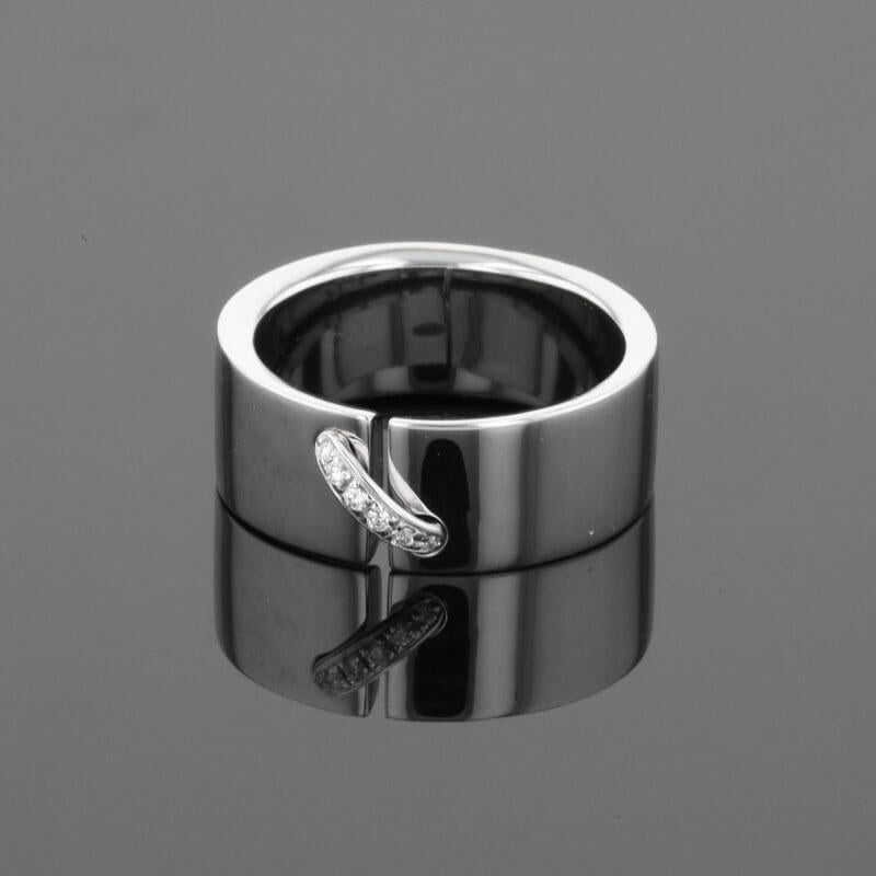 Chaumet Liens Diamonds 18K White Gold Wide Band Ring