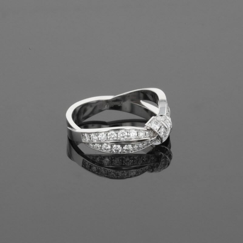 Chaumet Liens Seduction Ribbon Symbol Diamonds 18K White Gold Ring