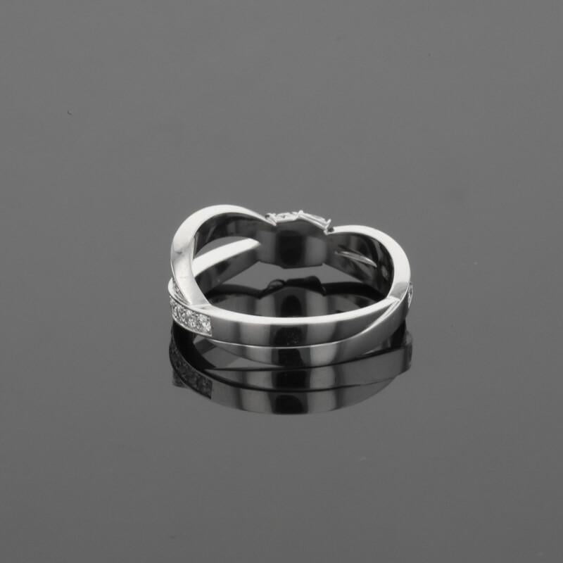 Chaumet Liens Seduction Ribbon Symbol Diamonds 18K White Gold Ring