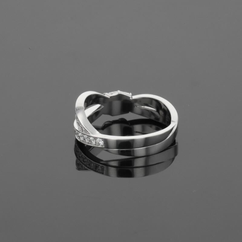 Chaumet Liens Seduction Ribbon Symbol Diamonds 18K White Gold Ring