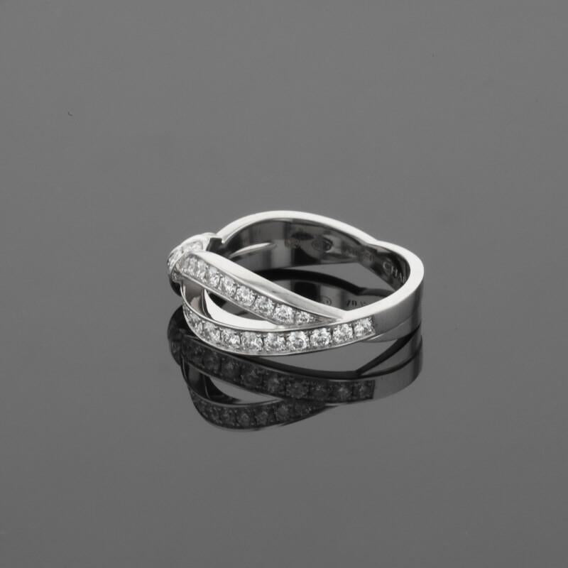 Chaumet Liens Seduction Ribbon Symbol Diamonds 18K White Gold Ring