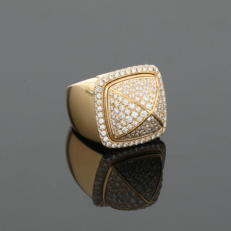 Fred Pain de Sucre Diamonds & 18K Yellow Gold Signet Ring