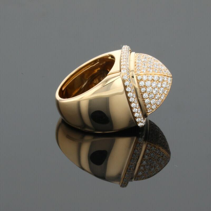 Fred Pain de Sucre Diamonds & 18K Yellow Gold Signet Ring