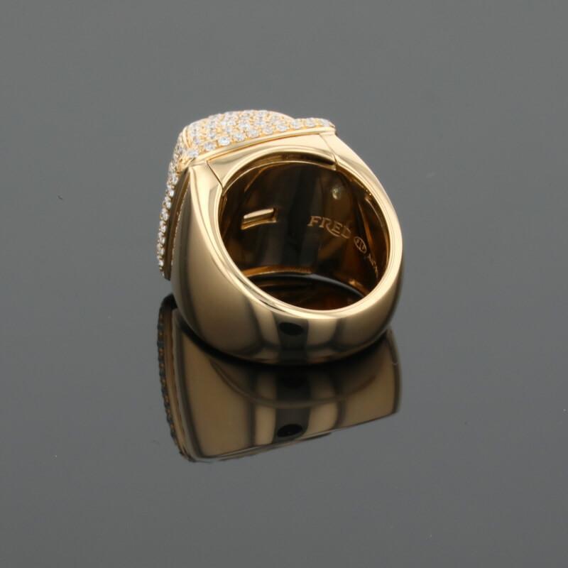 Fred Pain de Sucre Diamonds & 18K Yellow Gold Signet Ring