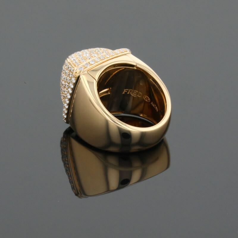 Fred Pain de Sucre Diamonds & 18K Yellow Gold Signet Ring