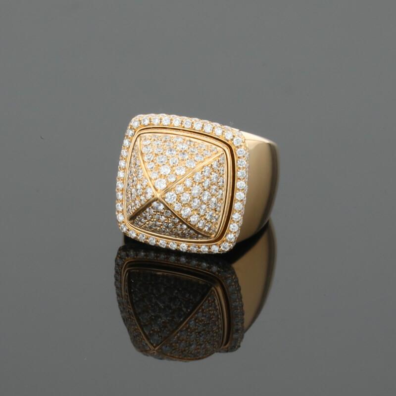 Fred Pain de Sucre Diamonds & 18K Yellow Gold Signet Ring
