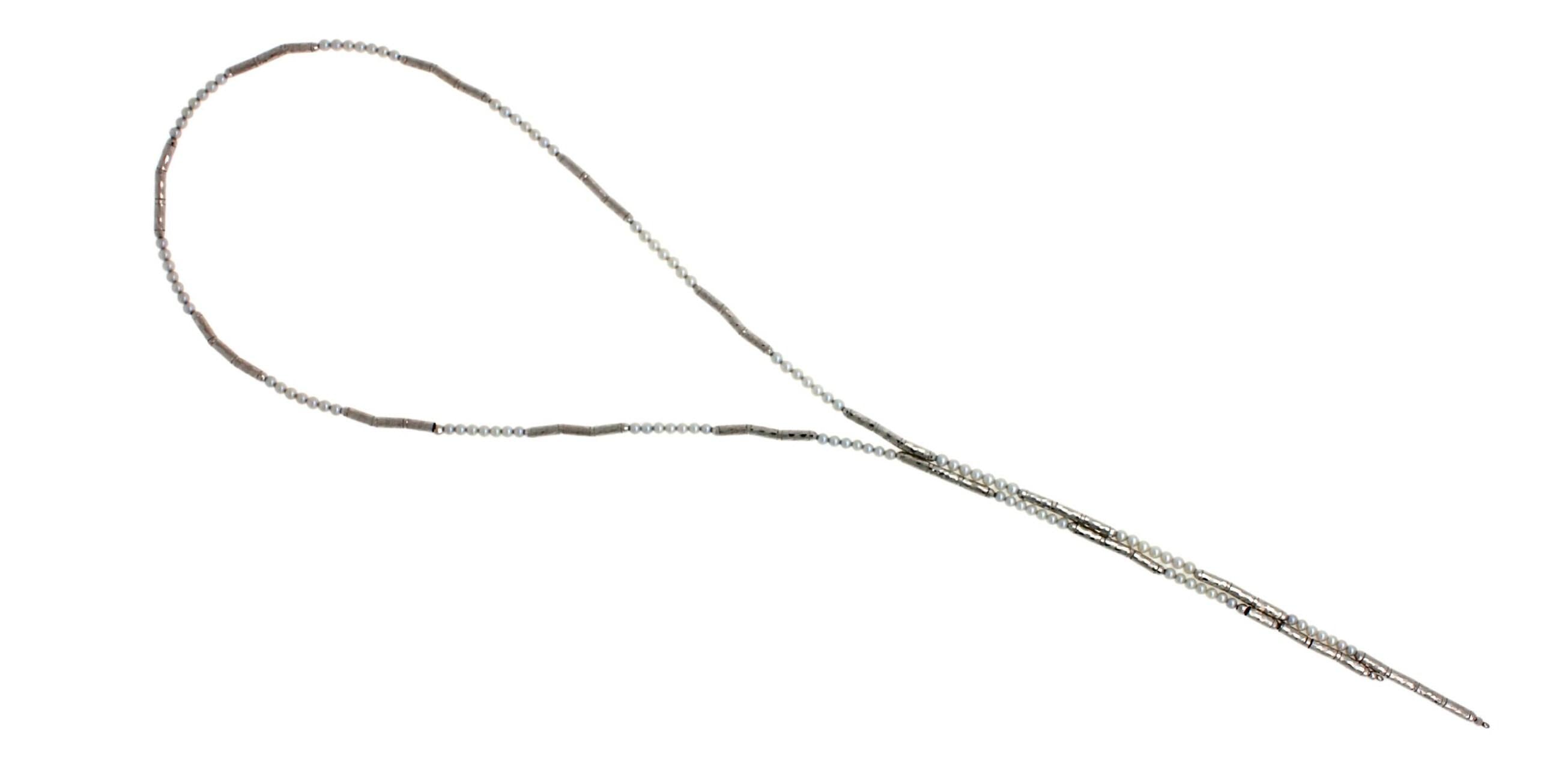 18 Karat White Gold White Silver Akoya Pearl Bead Layer Beautiful Pearls Timeles