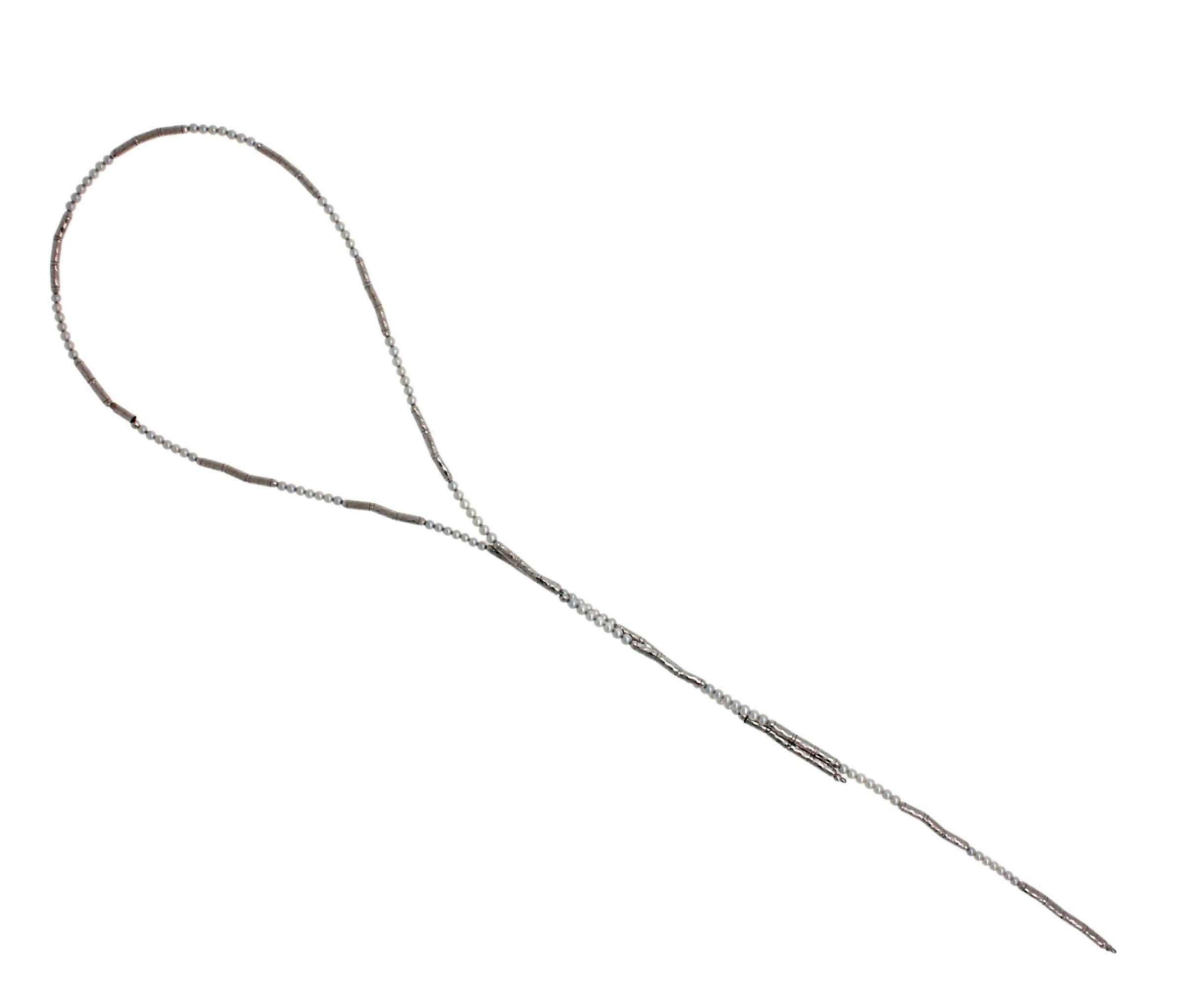 18 Karat White Gold White Silver Akoya Pearl Bead Layer Beautiful Pearls Timeles