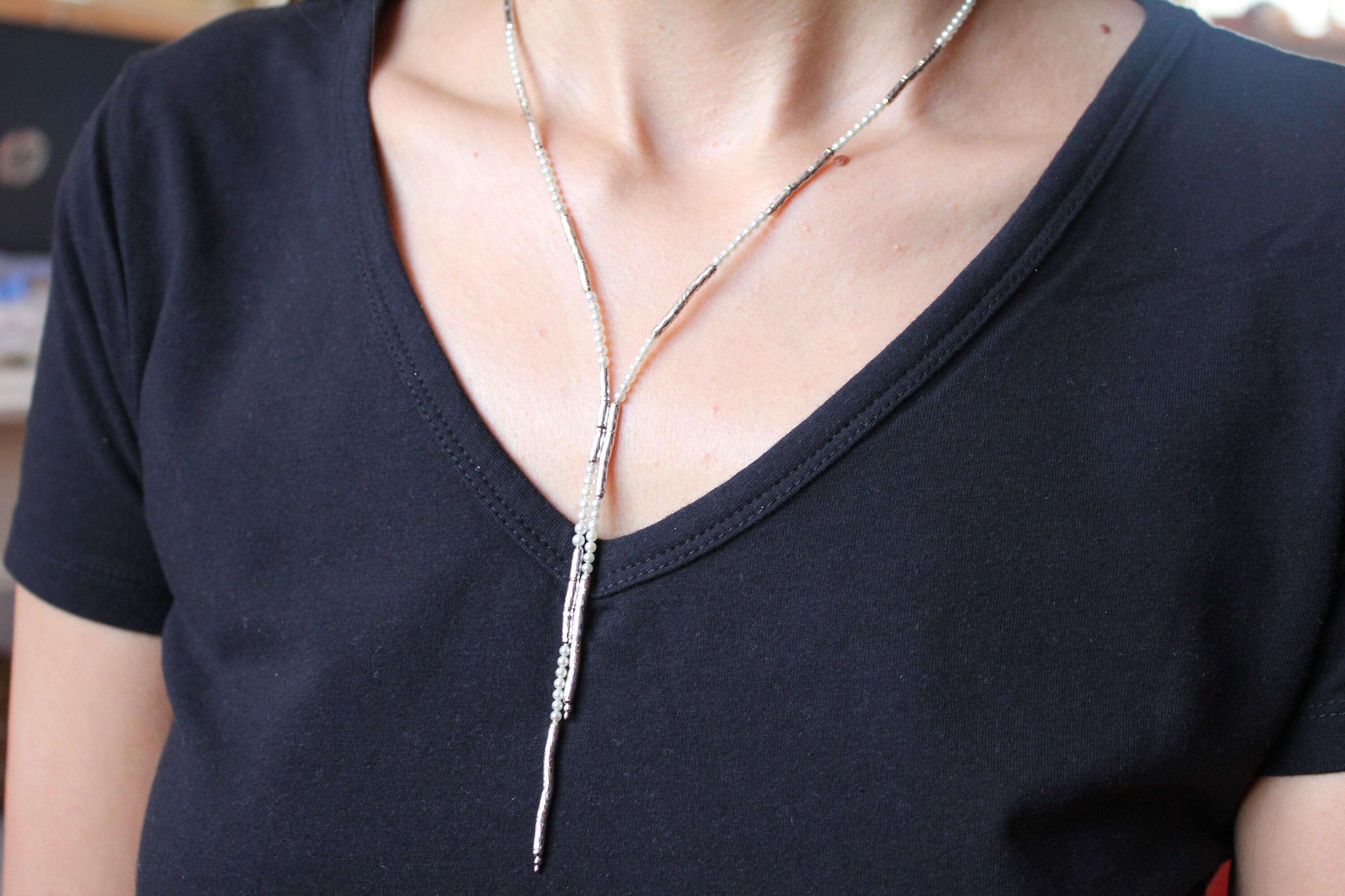 18 Karat White Gold White Silver Akoya Pearl Bead Layer Beautiful Pearls Timeles