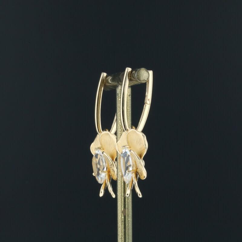 Carrera y Carrera Gardenia gold & rock crystals & diamonds 18K Gold earrings