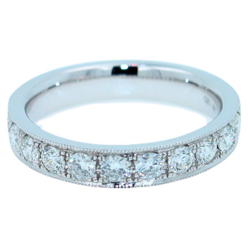 1 Cts Diamond Pave Eternity Engagement Wedding Anniversary Band White Gold Ring