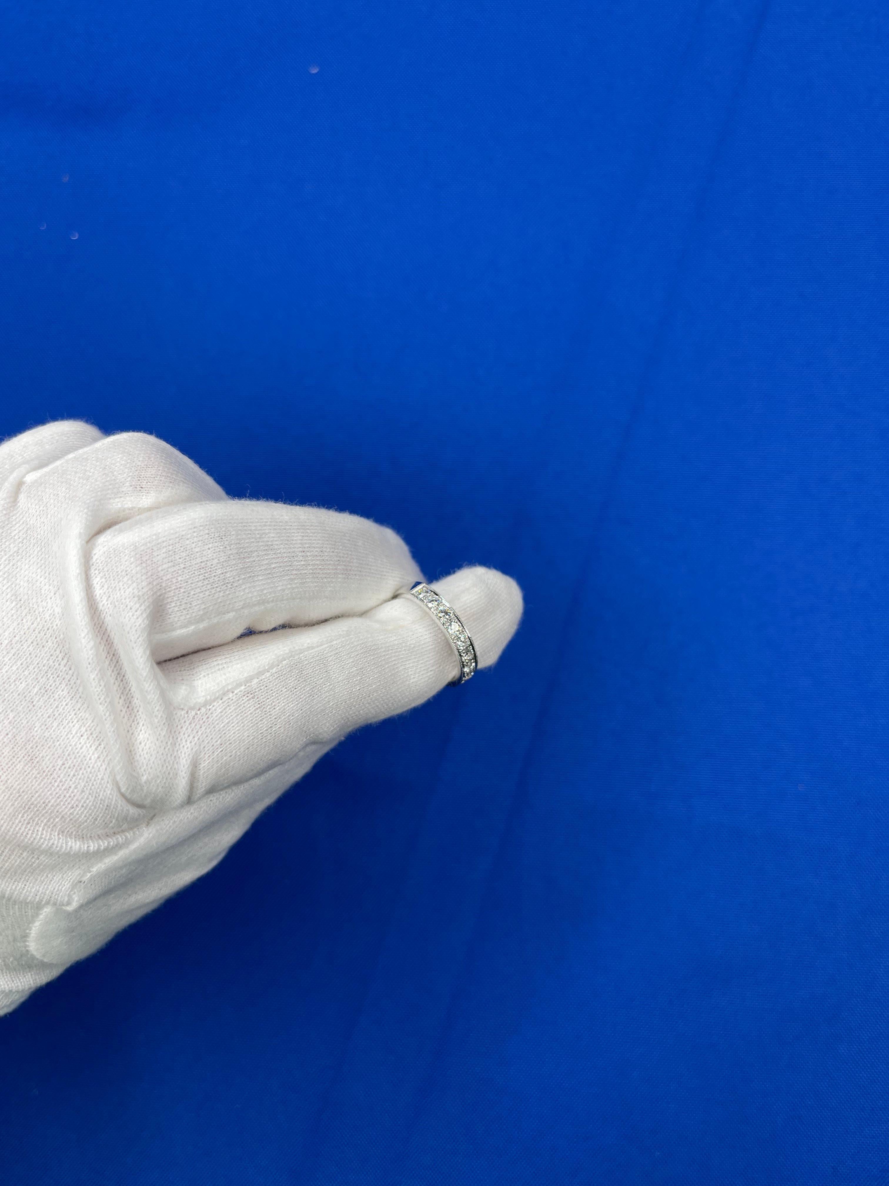 1 Cts Diamond Pave Eternity Engagement Wedding Anniversary Band White Gold Ring