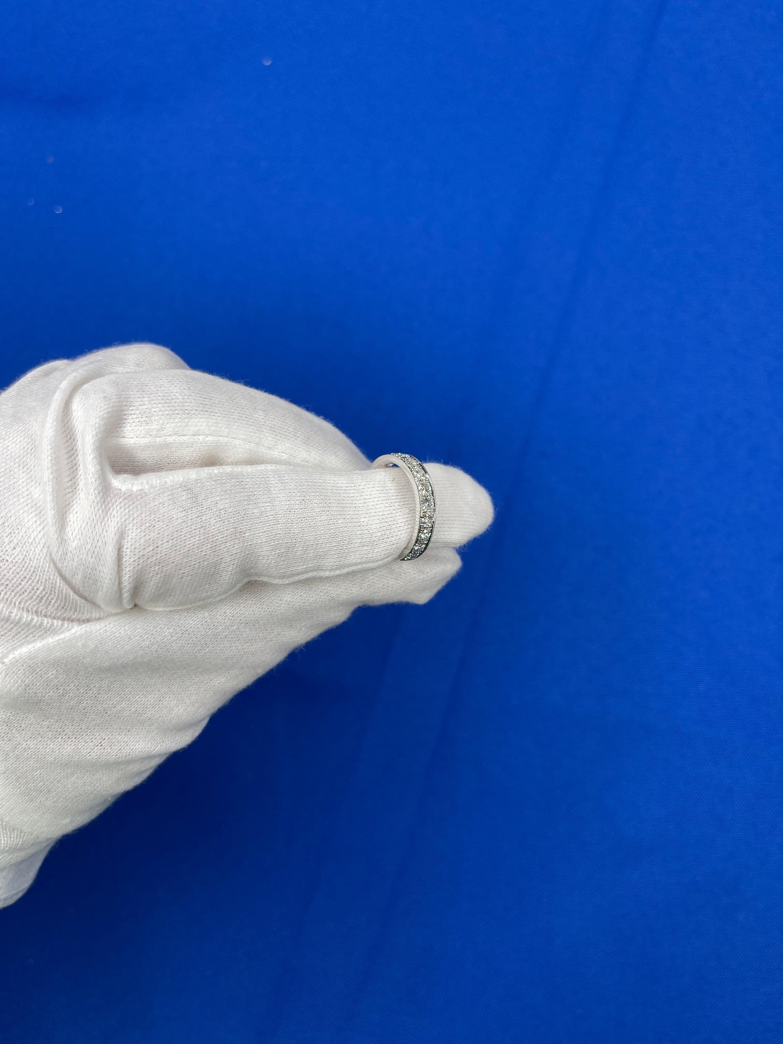 1 Cts Diamond Pave Eternity Engagement Wedding Anniversary Band White Gold Ring