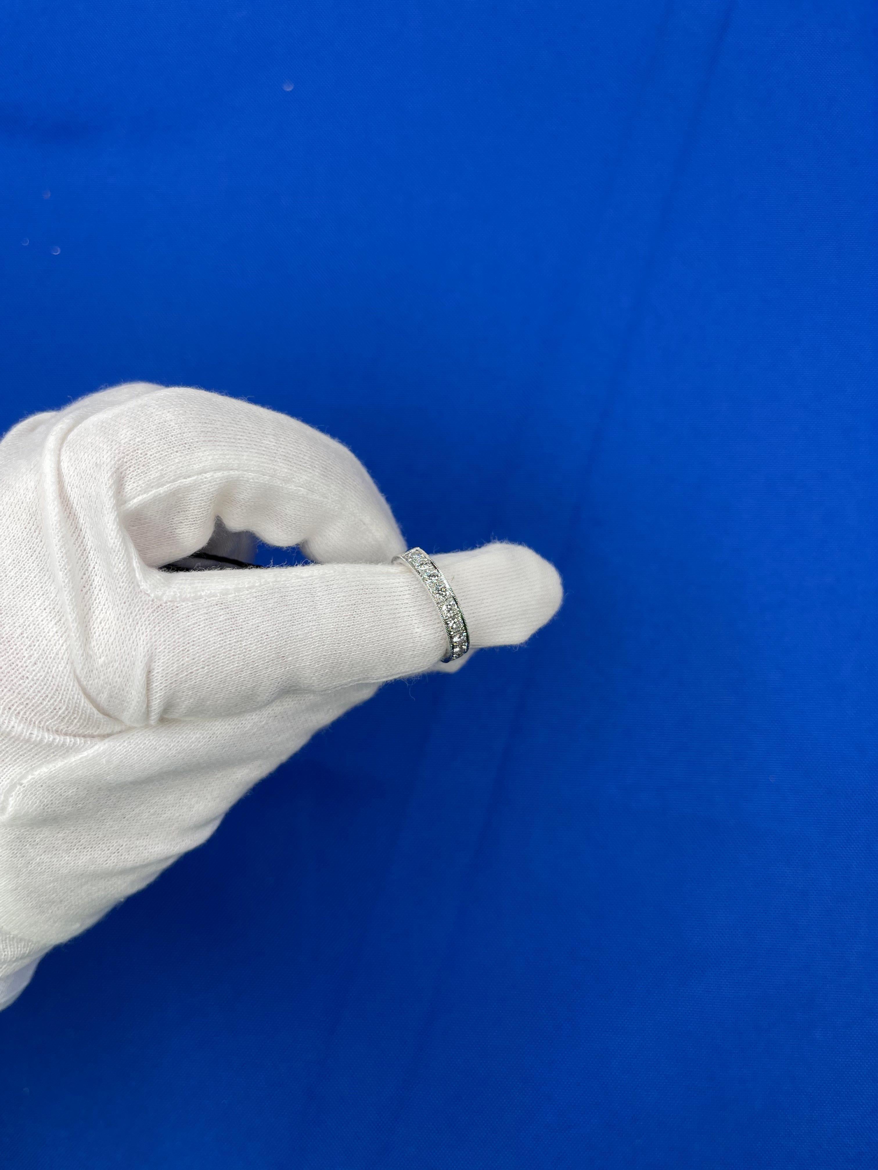 1 Cts Diamond Pave Eternity Engagement Wedding Anniversary Band White Gold Ring