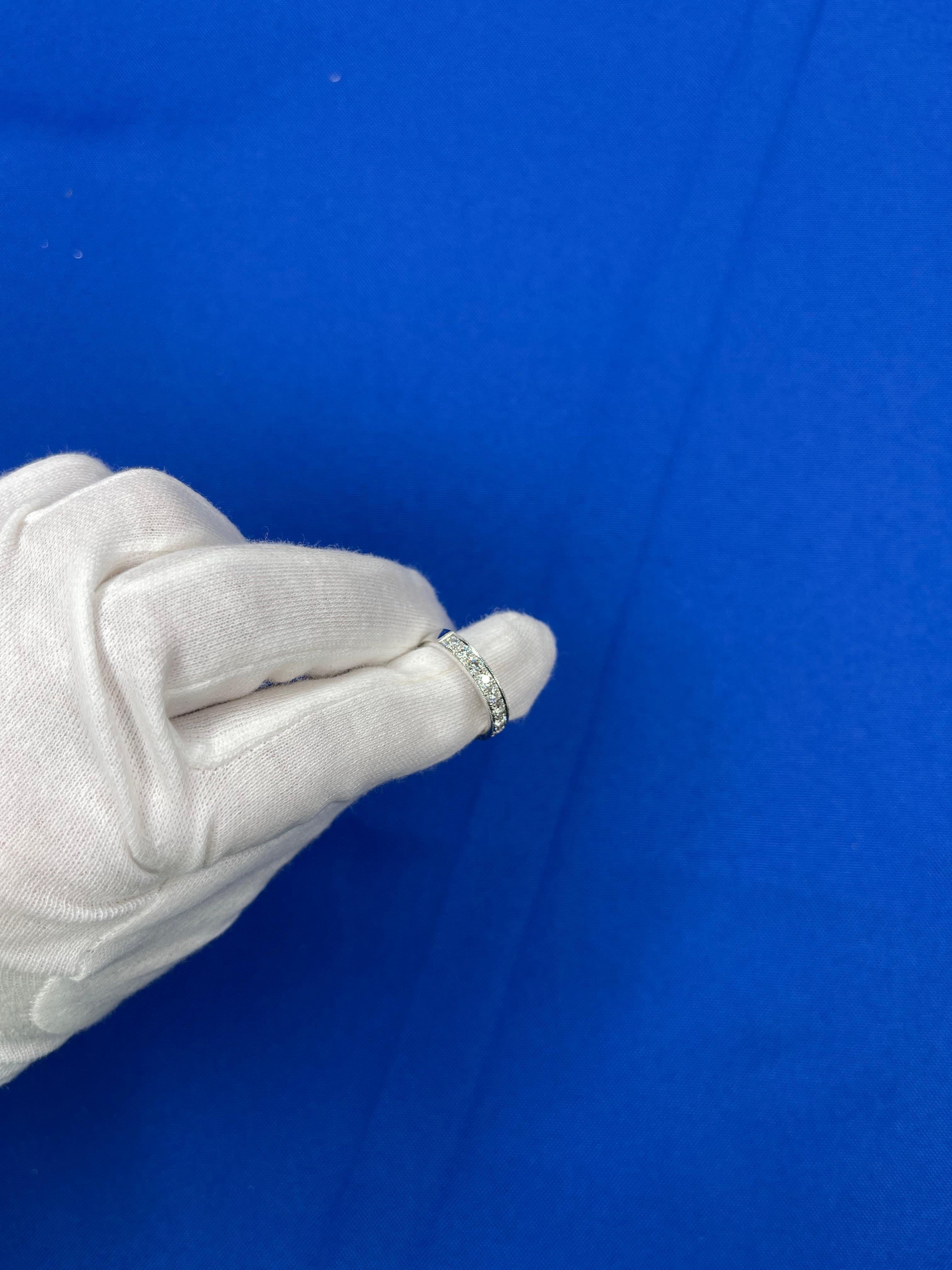 1 Cts Diamond Pave Eternity Engagement Wedding Anniversary Band White Gold Ring