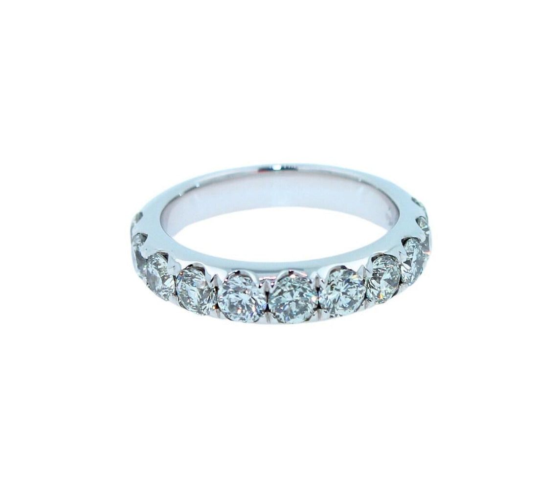 2 Carat Classic Round Shape Brilliant Cut Diamond Wide Eternity Half Way Wedding