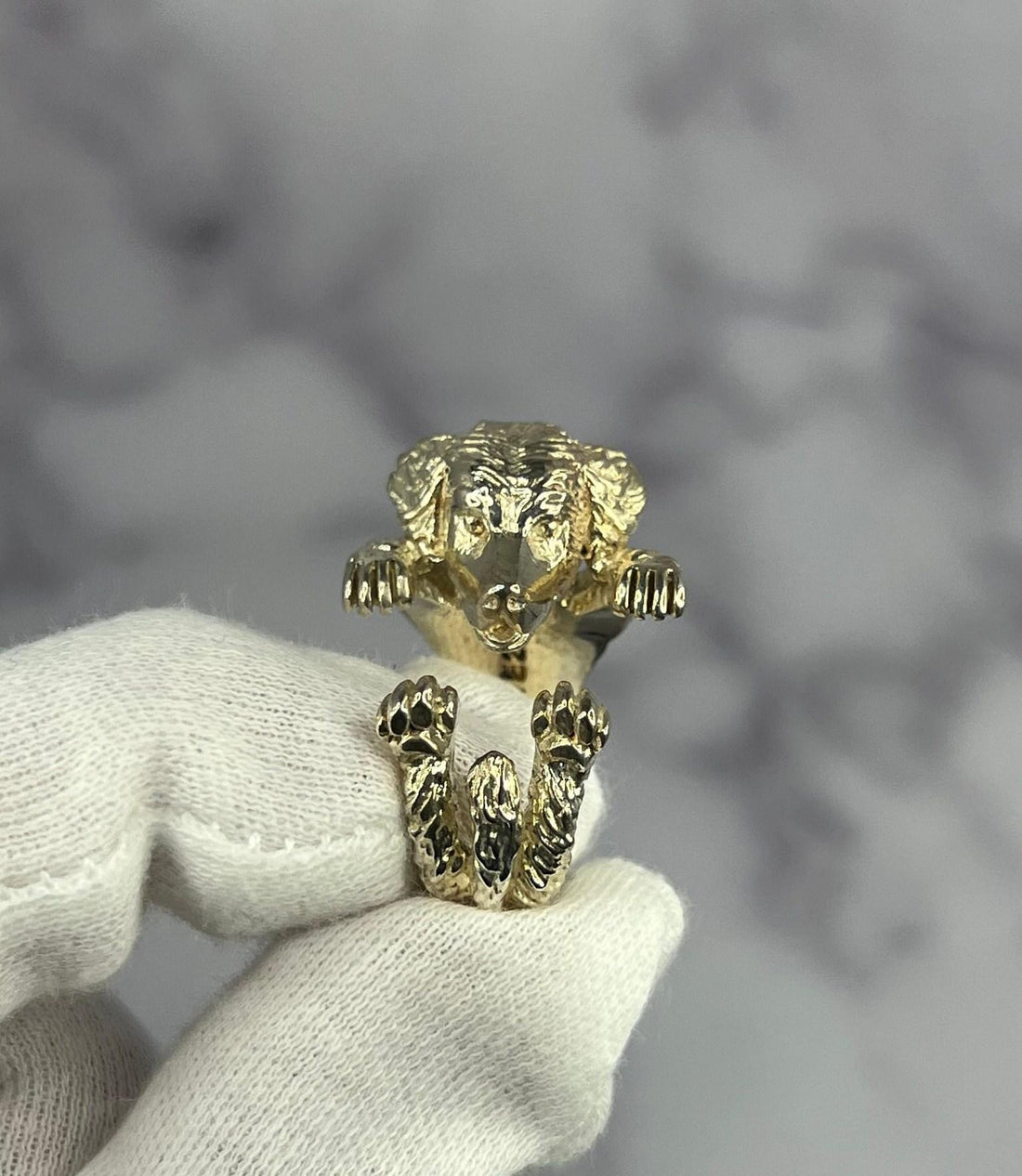 925 Sterling Silver Dog Puppy Animal Cute Labrador Golden Retriever Hug Statemen