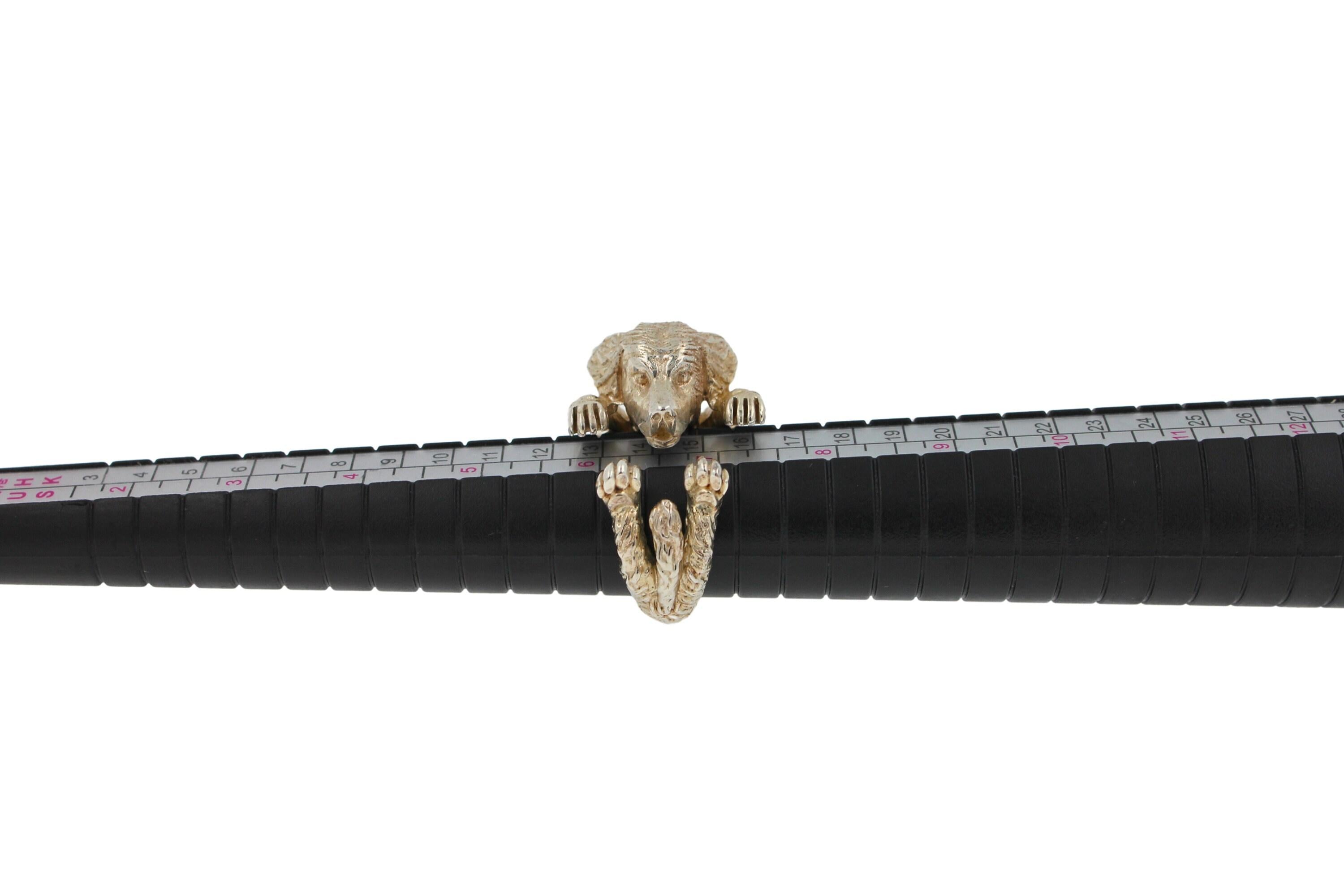 925 Sterling Silver Dog Puppy Animal Cute Labrador Golden Retriever Hug Statemen