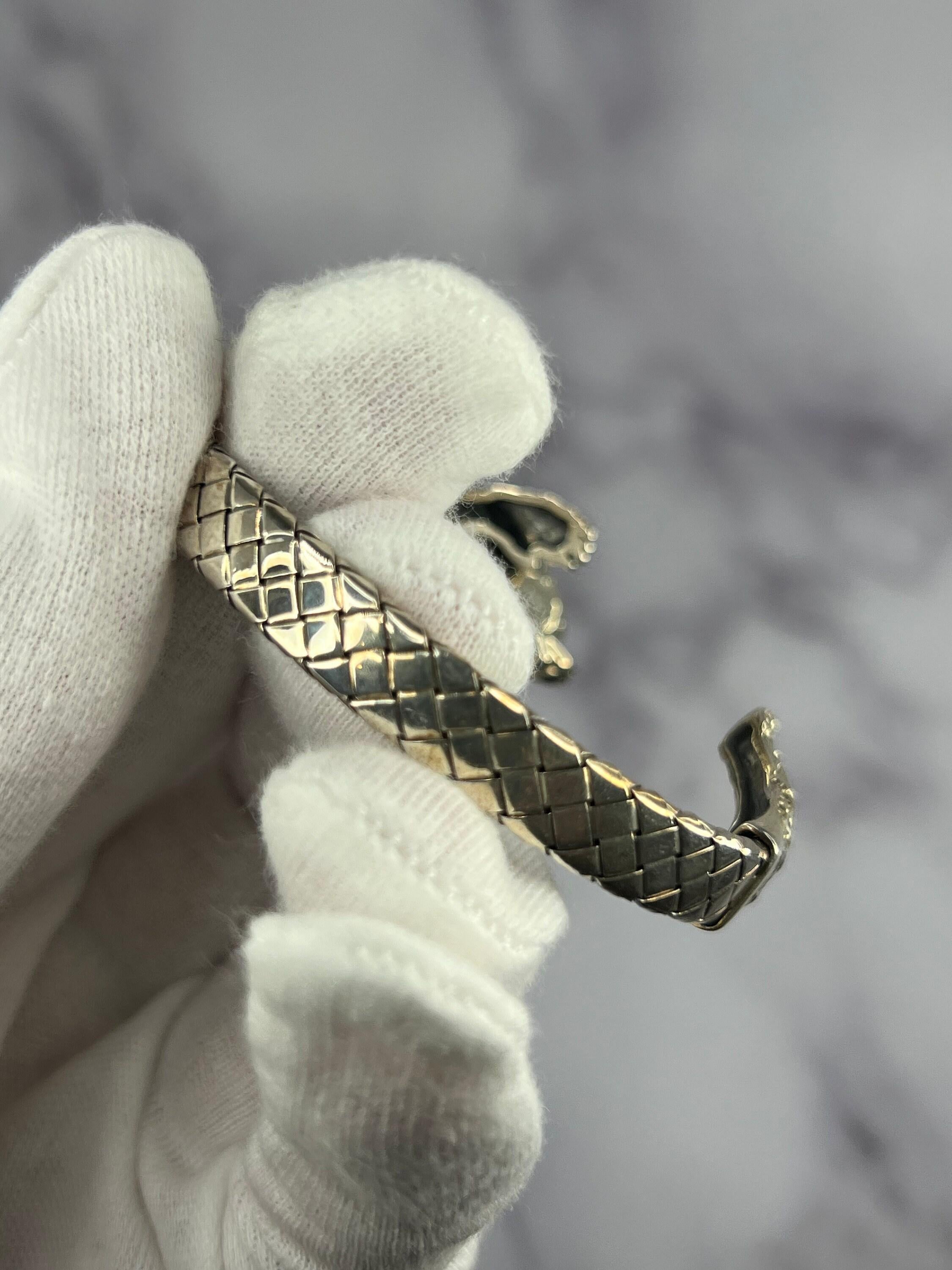 925 Sterling Silver Dog Puppy Animal Nature Hug Poodle Statement Bracelet Cuff B