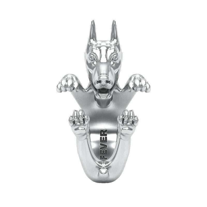 925 Sterling Silver Dog Puppy Animal Unique Doberman Statement Open Hug Ring