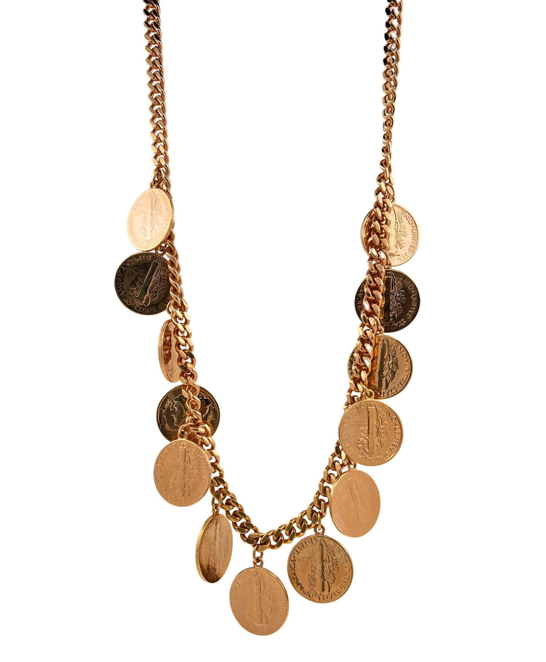 American USA Genuine Vintage Dollar Coin Rose Gold Vermeil Sterling Silver Curb