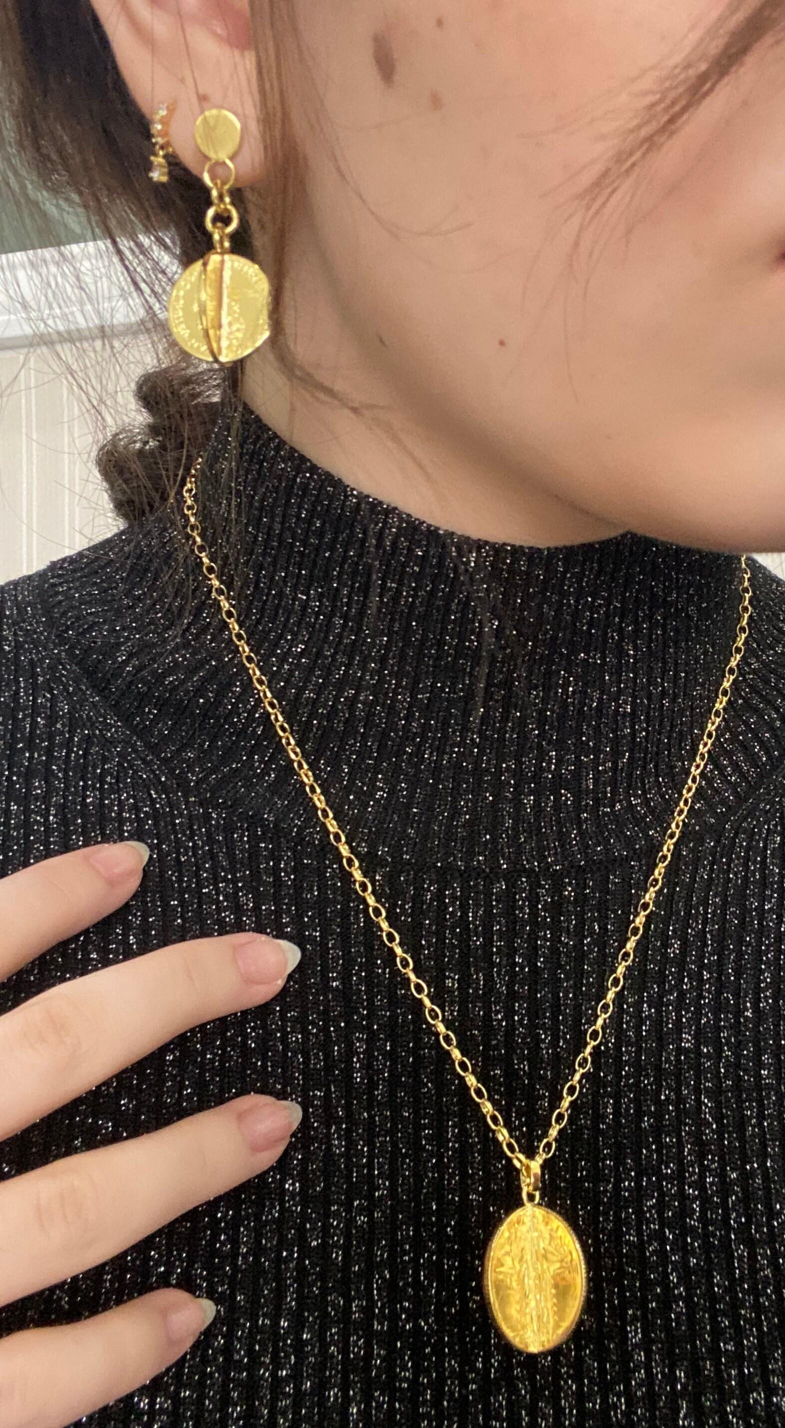 American USA Vintage Dollar Coin Curb Link Yellow Gold Vermeil Sterling Silver C