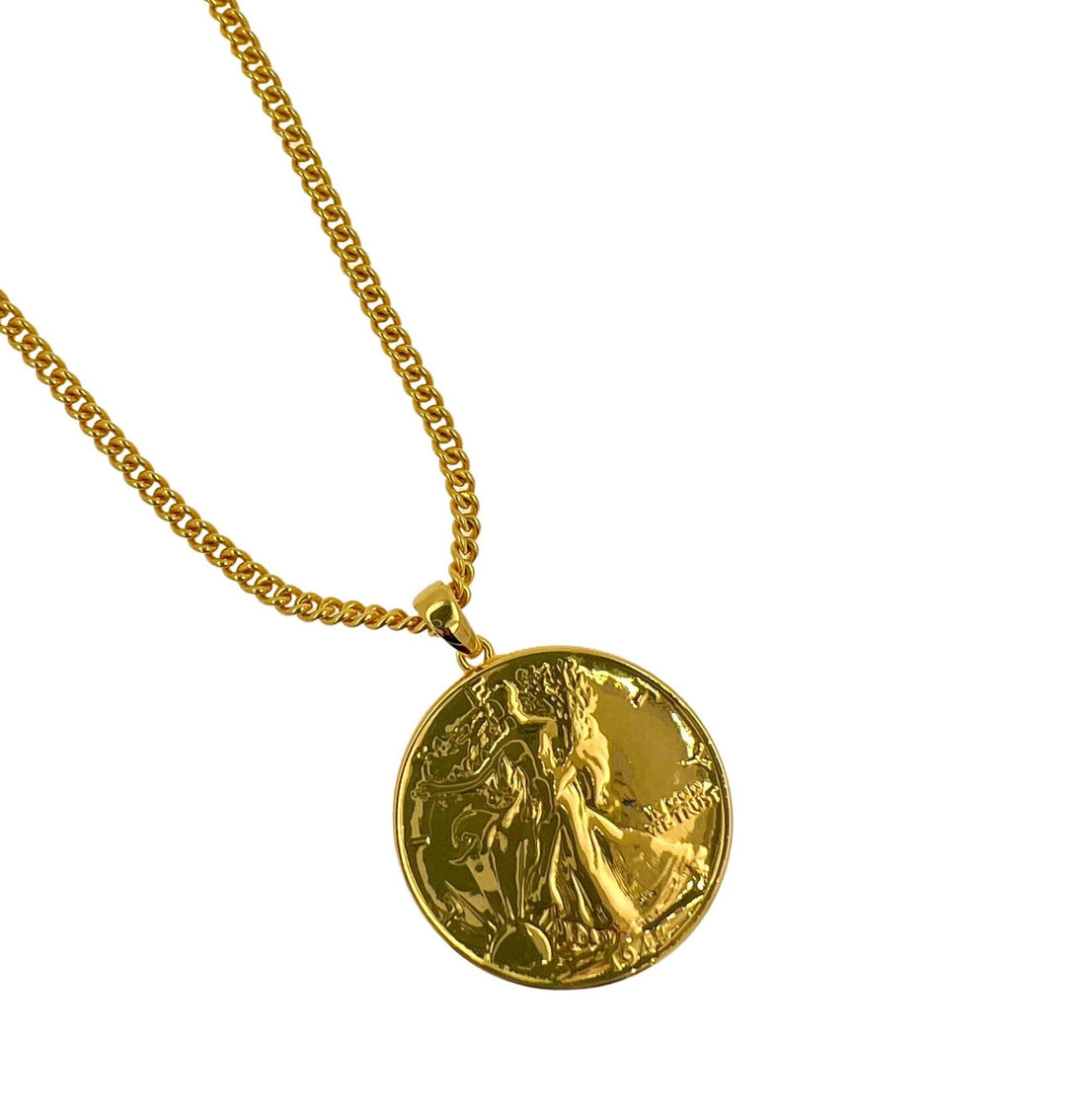 American USA Vintage Dollar Genuine Coin Curb Link Yellow Gold Vermeil Sterling