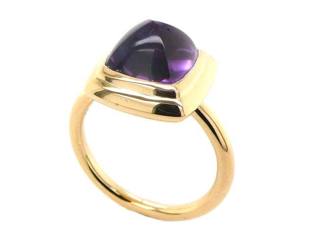 Amethyst Sugarloaf Cabochon Mountain Pyramid Cone Cocktail Statement Solitaire 1