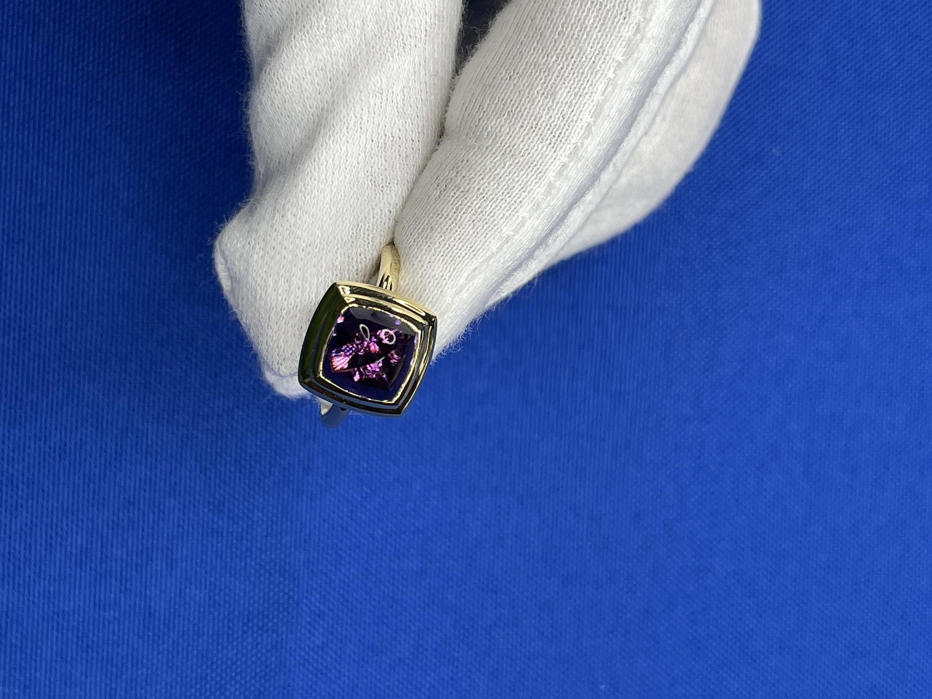 Amethyst Sugarloaf Cabochon Mountain Pyramid Cone Cocktail Statement Solitaire 1