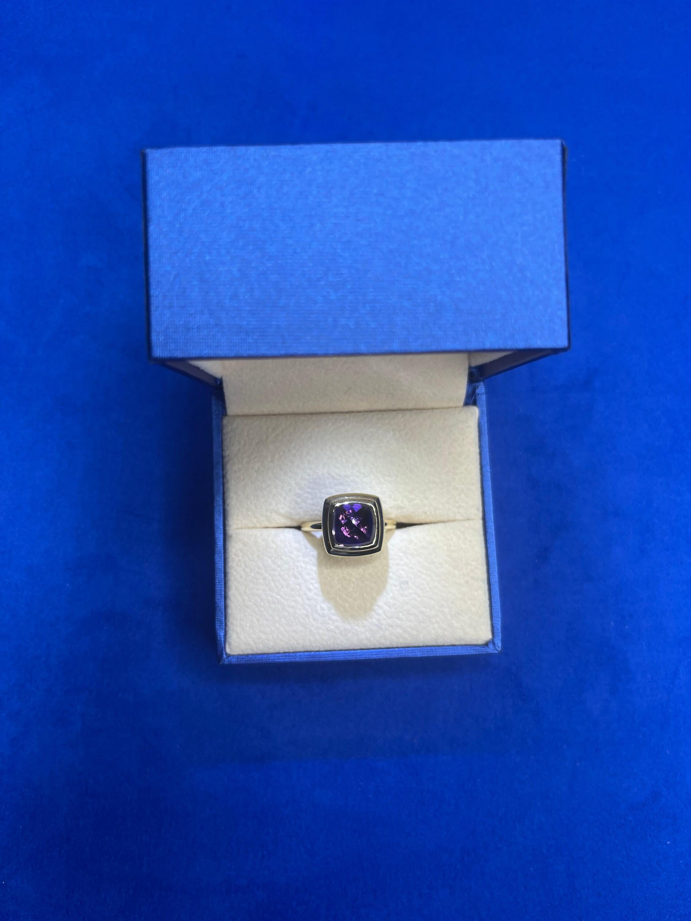 Amethyst Sugarloaf Cabochon Mountain Pyramid Cone Cocktail Statement Solitaire 1