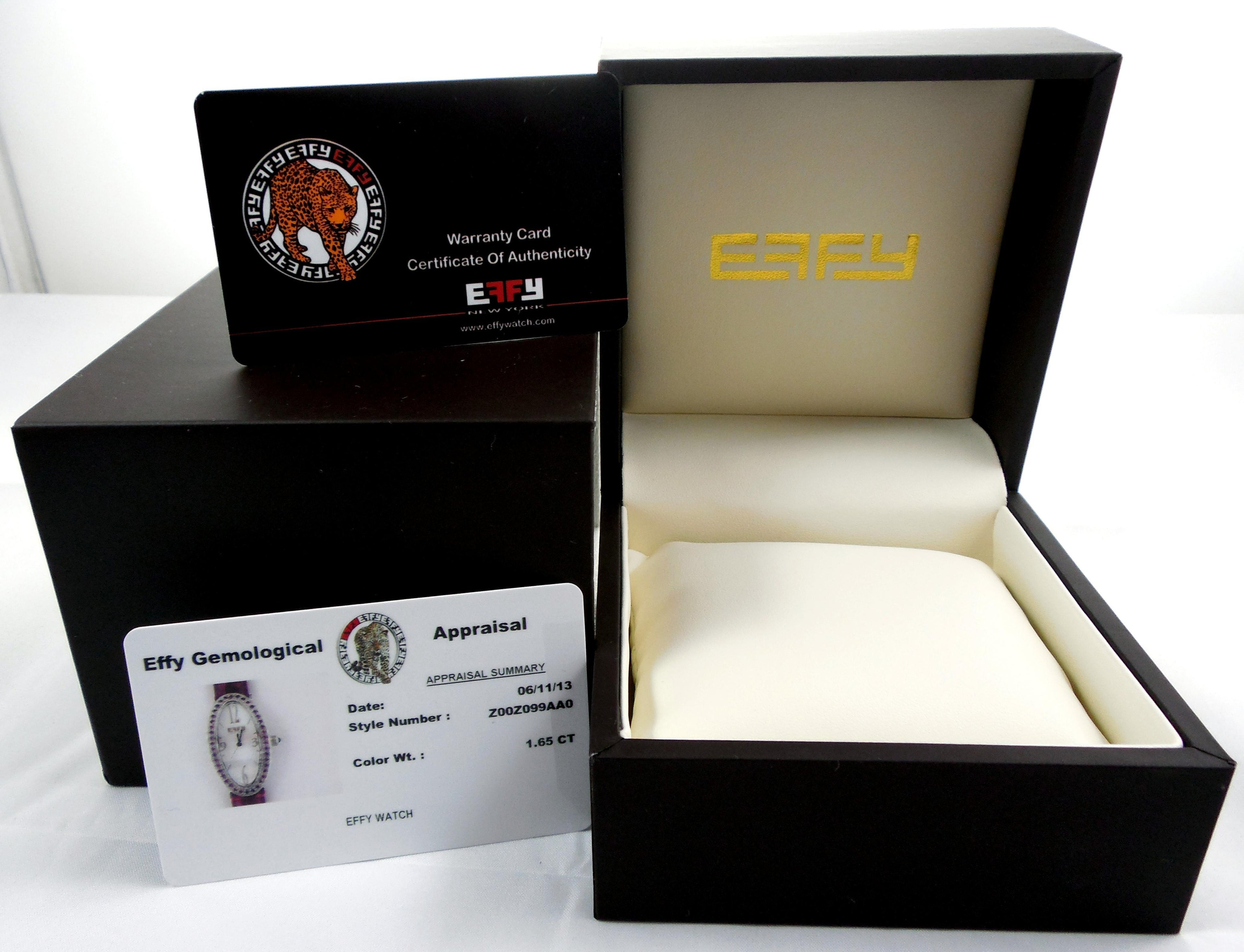 Amethysts Pave Dial Luxury Swiss Quartz Exotic Leather Band Watch