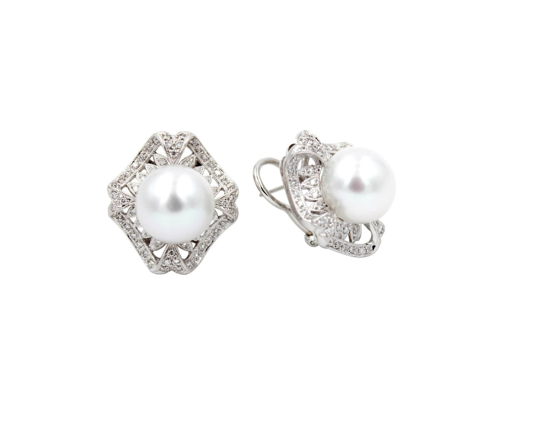 Art Deco Pearls - Earrings