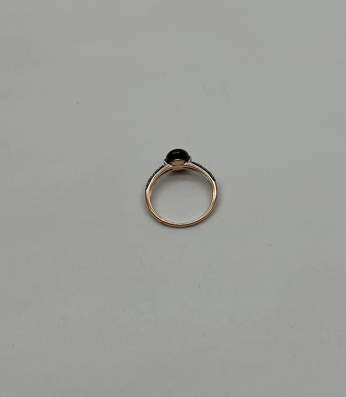 Oval Shape Dark Red Ruby Cabochon 14K Yellow Gold Diamond Accented Cocktail Ring