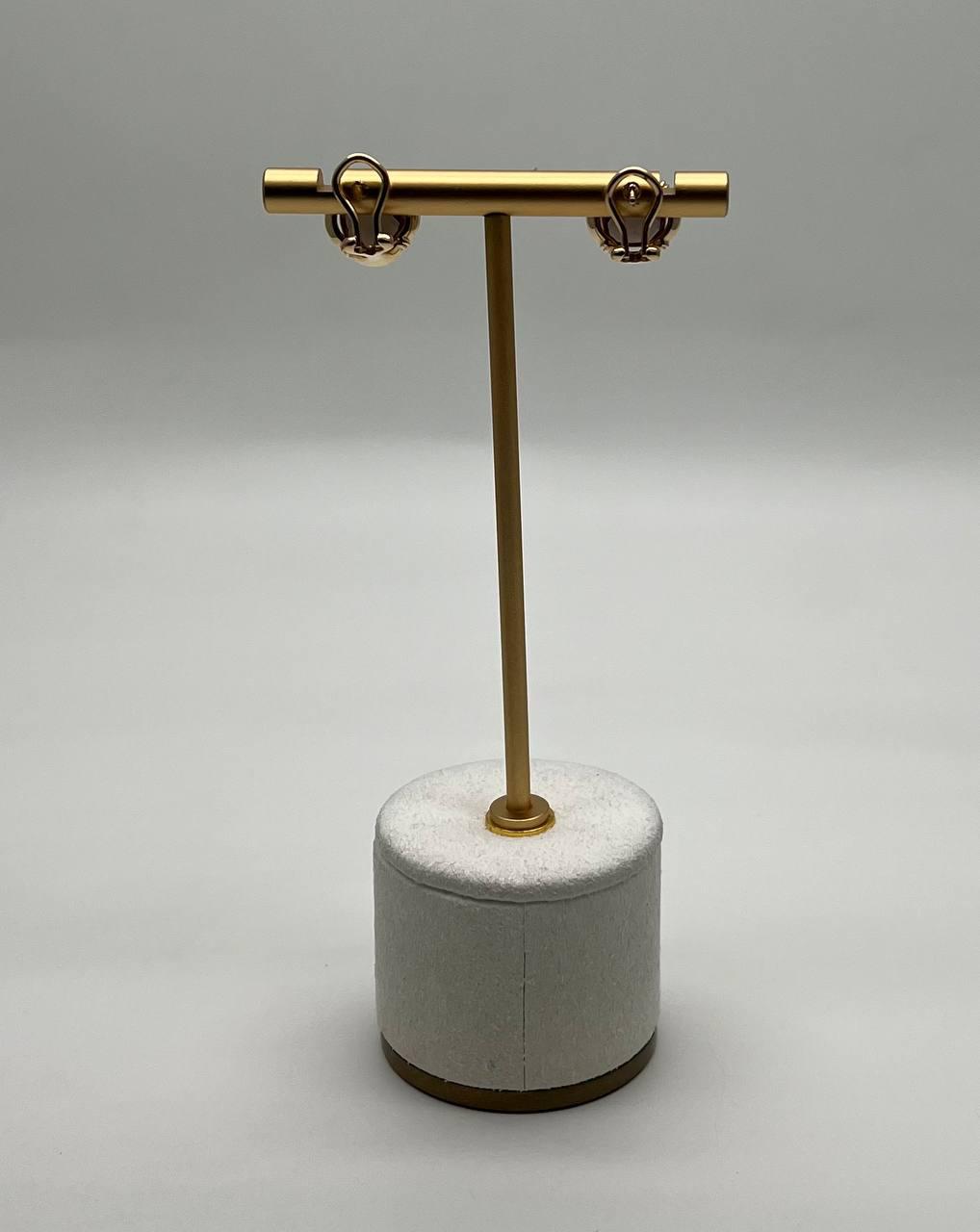 Round Shape Brown Smoky Quartz 14K Yellow Gold Diamonds Halo Set Stud Earrings