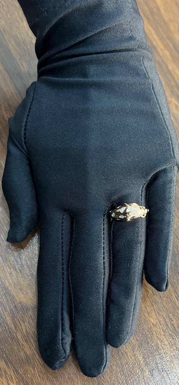 Leopard Panther Cheetah Cat Diamond Flush Set 14K Rose Gold Statement Ring