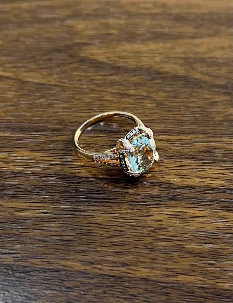 Oval Shape Green Amethyst Prasiolite Diamond Halo 14K Rose Gold Statement Ring