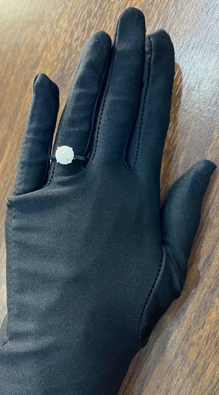 Diamonds Pave Set Round Cluster Halo Set 14K White Gold Statement Ring