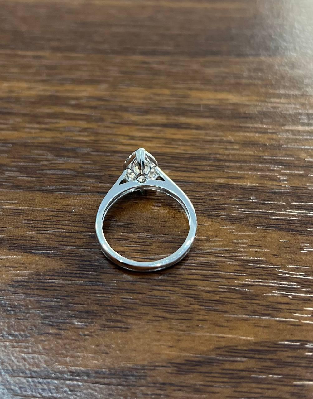 Diamonds Pear Teardrop Pave Set Cluster Halo 14K White Gold Statement Ring