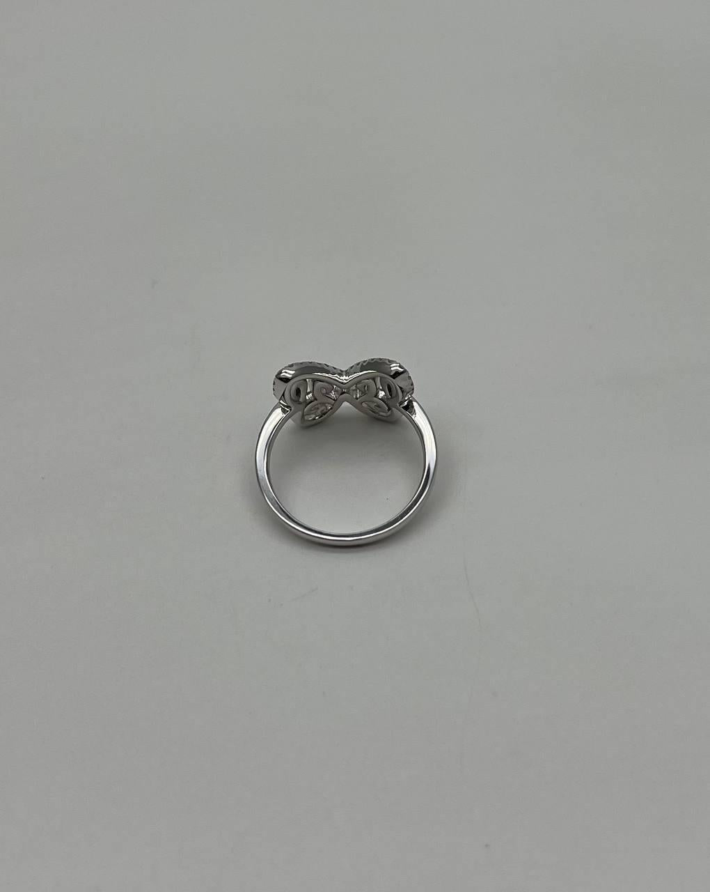 Butterfly Set Diamonds Halo Motif 18K Karat White Gold Animal Statement Ring
