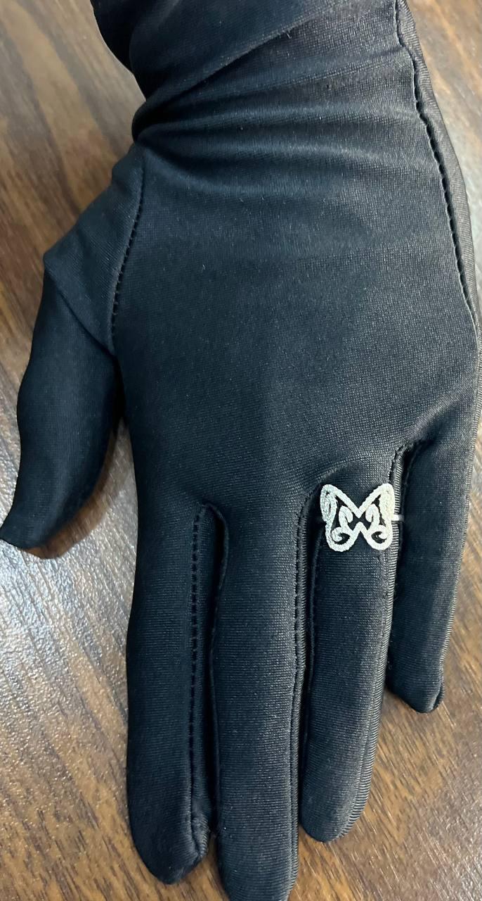 Butterfly Set Diamonds Halo Motif 18K Karat White Gold Animal Statement Ring