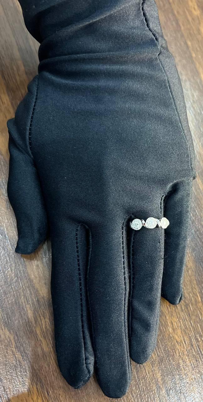 Diamonds Pave Set Round Cluster Halo Set White Gold Statement Three Stone Ring